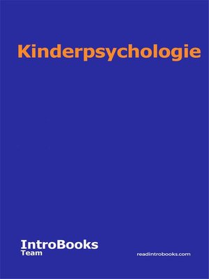 cover image of Kinderpsychologie